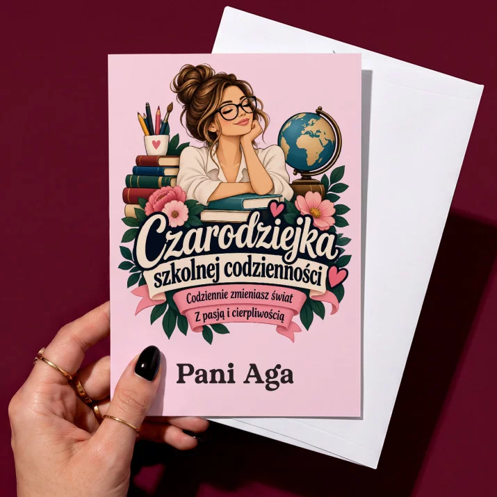 Kartka Personalizowana Dla Nauczycielki Prezent Na Dzień Nauczyciela Dla Kobiety: Czarodziejka Szkolnej
