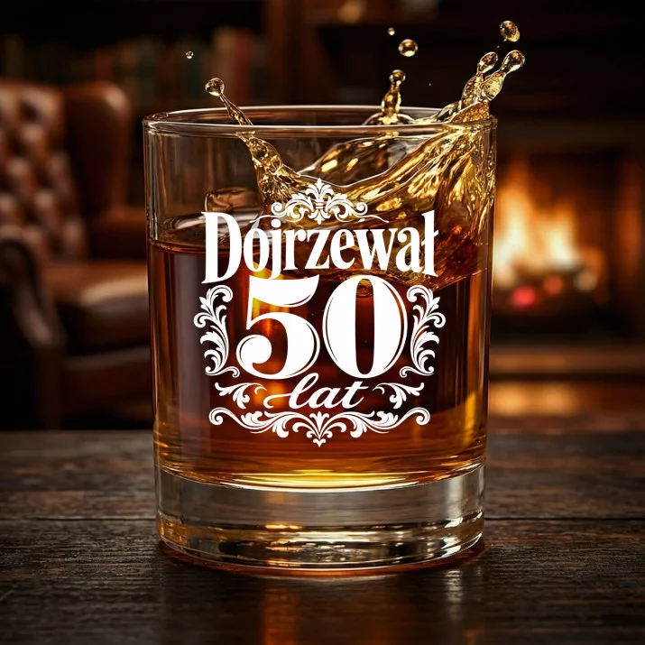 Szklanka Do Whisky Na 50 Urodziny Prezent Dla Mężczyzny: Dojrzewał 50 Lat - Ornament