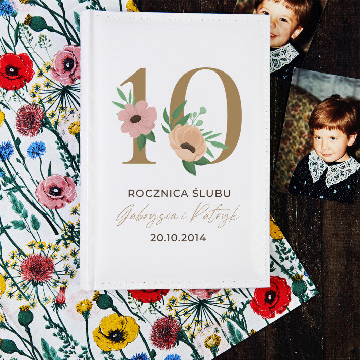 10 rocznica ślubu kwiaty - Personalizowany Album na zdjęcia