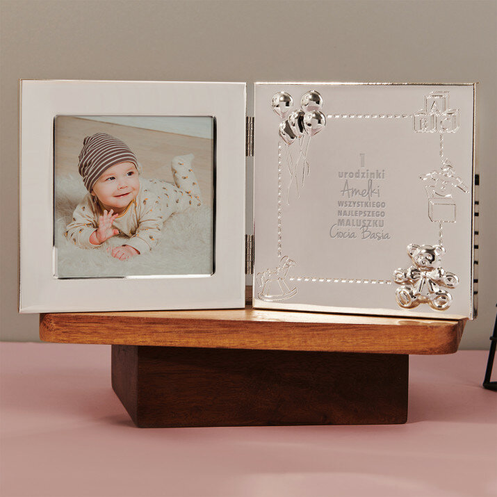 1 urodzinki - Posrebrzana ramka na zdjęcia