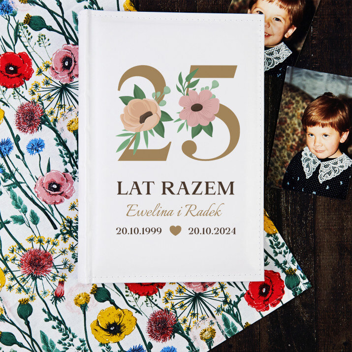 25 lat razem kwiaty - Personalizowany Album na zdjęcia