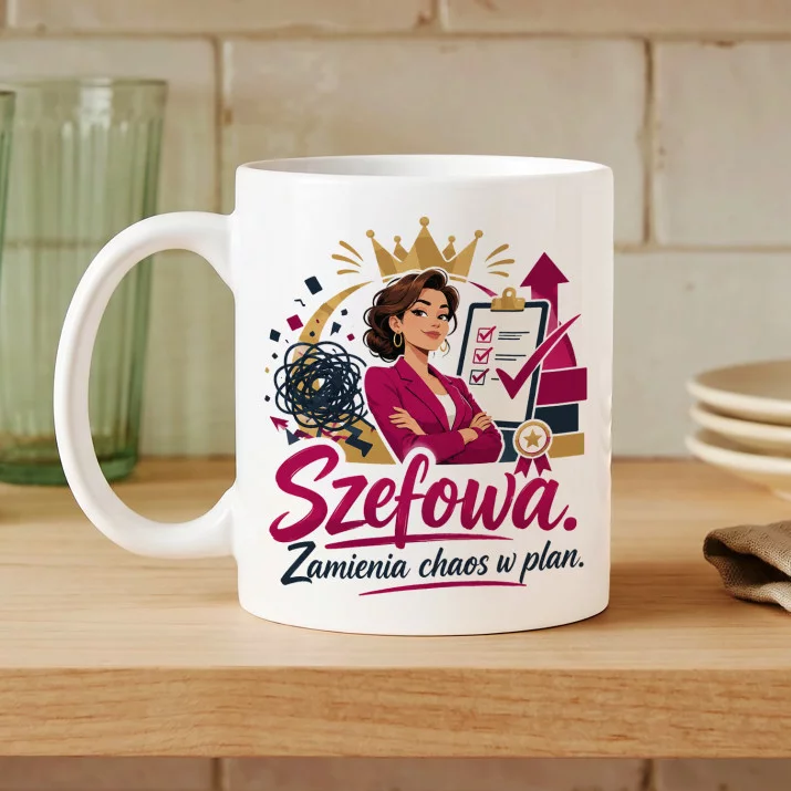 Kubek Z Nadrukiem Dla Szefowej Prezent Dla Kobiety: Zamienia Chaos W Plan