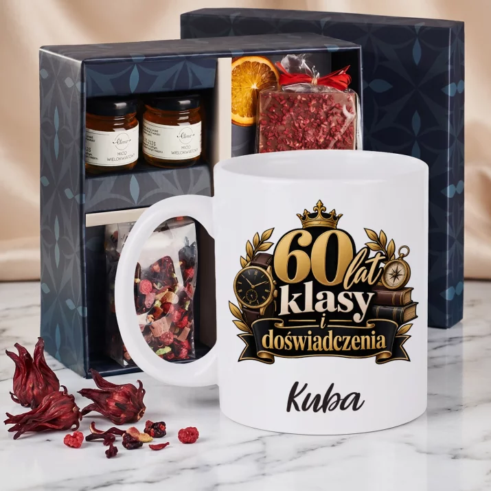 Zestaw Prezentowy z Kubkiem Na 60 Urodziny Dla 60 Latka Mężczyzny: 60 Lat Klasy I