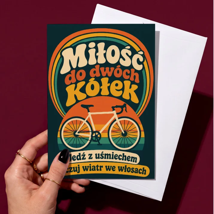Kartka z Życzeniami Dla Rowerzysty Dla Mężczyzny: Rowerowa Retro Radość Kartka z Życzeniami Dla Rowerzysty Dla Mężczyzny: Rowerowa Retro Radość