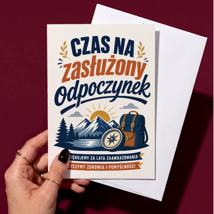 Kartka z Życzeniami Na Odejście Na Emeryturę Dla Emeryta Mężczyzny: Nowy Rozdział Życia