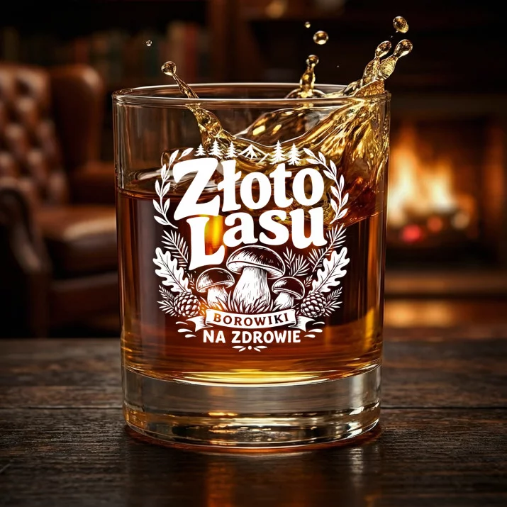 Szklanka Do Whisky Dla Grzybiarza Prezent Dla Mężczyzny: Złoto Lasu Szklanka Do Whisky Dla Grzybiarza Prezent Dla Mężczyzny: Złoto Lasu
