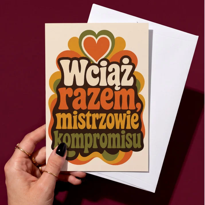 Kartka z Życzeniami Na 60 Rocznicę Ślubu Na Walentynki Dla Pary: Złota Retro Ironia Kartka z Życzeniami Na 60 Rocznicę Ślubu Na Walentynki Dla Pary: Złota Retro Ironia