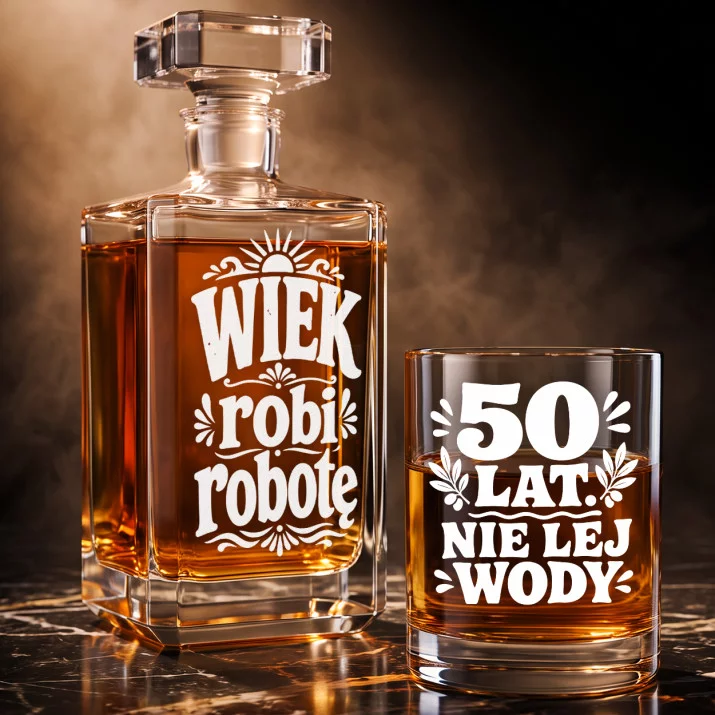 Zestaw Do Whisky Na 50 Urodziny Mężczyzny Prezent Na 50 Urodziny Dla Mężczyzny: Wiek Robi Robotę