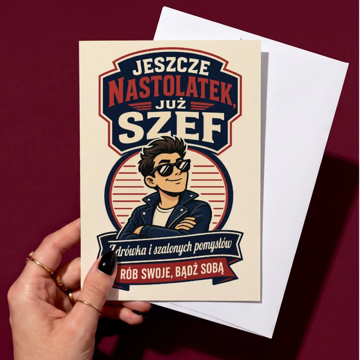 Kartka z Życzeniami Na 19 Urodziny Dla Mężczyzny: Młody Szef Vintage