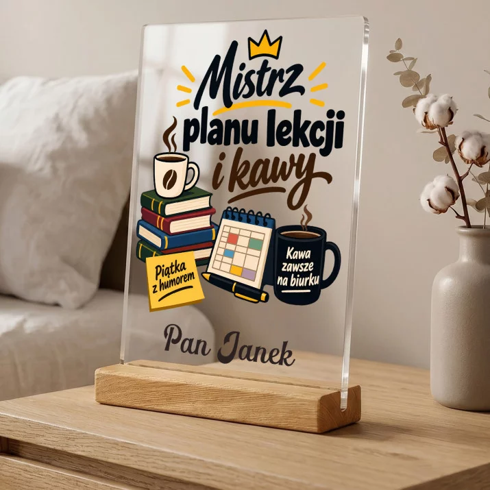 Druk Na Szkle Na Dzień Nauczyciela Prezent Dla Nauczyciela Mężczyzny: Mistrz Planu Lekcji I