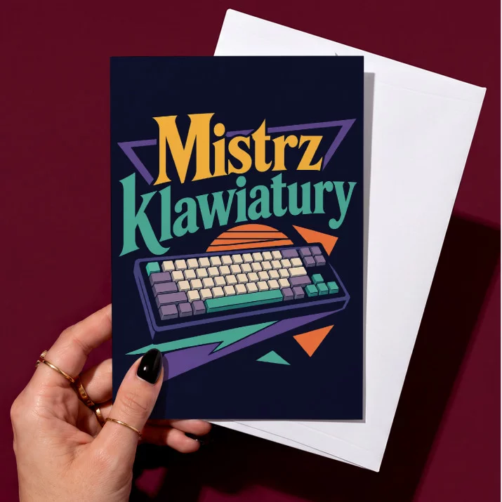 Kartka z Życzeniami Dla Gracza Komputerowego Dla Mężczyzny: Klawiaturowe Mistrzostwo Kartka z Życzeniami Dla Gracza Komputerowego Dla Mężczyzny: Klawiaturowe Mistrzostwo