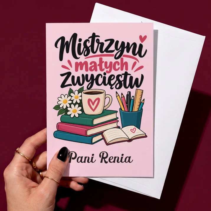 Kartka Personalizowana Na Dzień Nauczyciela Prezent Dla Nauczyciela Kobiety: Mistrzyni Małych