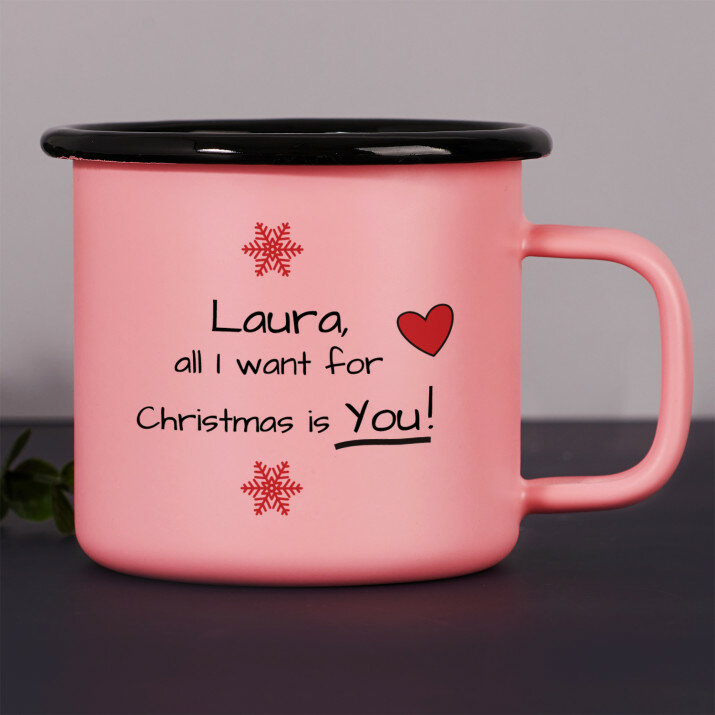 All i want for christmas - Kubek emaliowany All i want for christmas - Kubek emaliowany