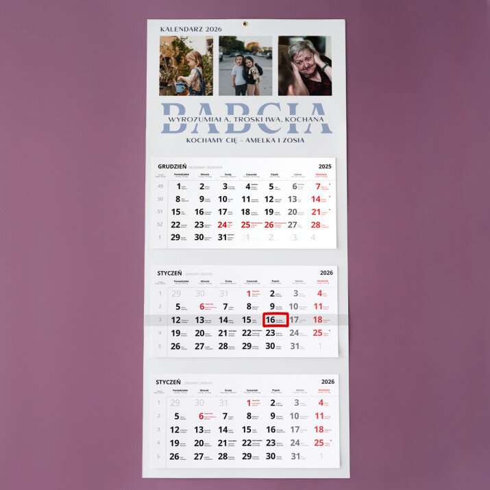 Babcia - Kalendarz trójdzielny