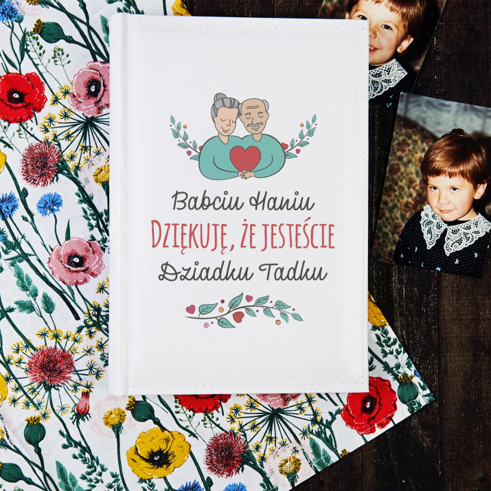 Babciu dziadku dziękuję - Personalizowany Album na zdjęcia