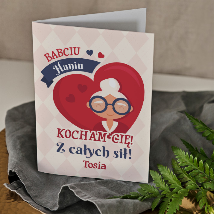 Babciu kocham Cię - kartka z życzeniami na dzień babci