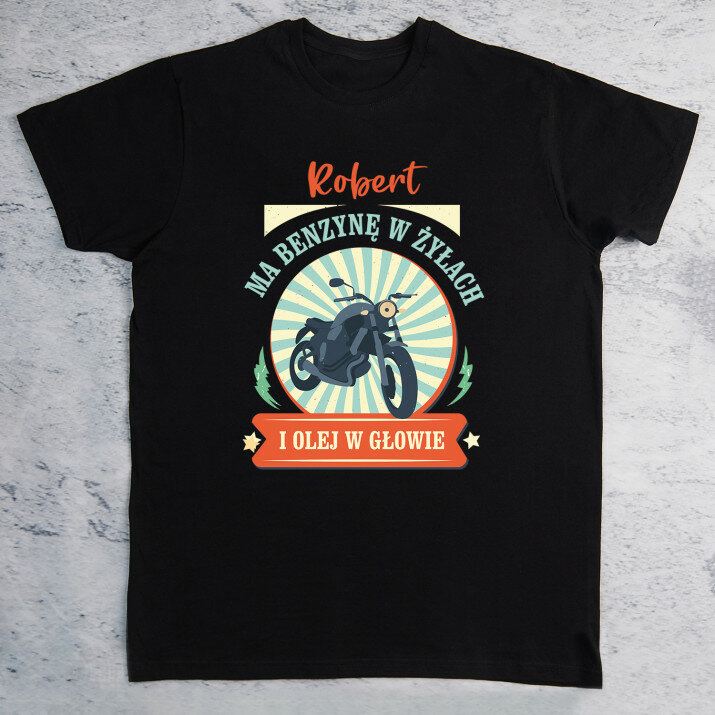 Benzyna w żyłach - Czarna koszulka męska