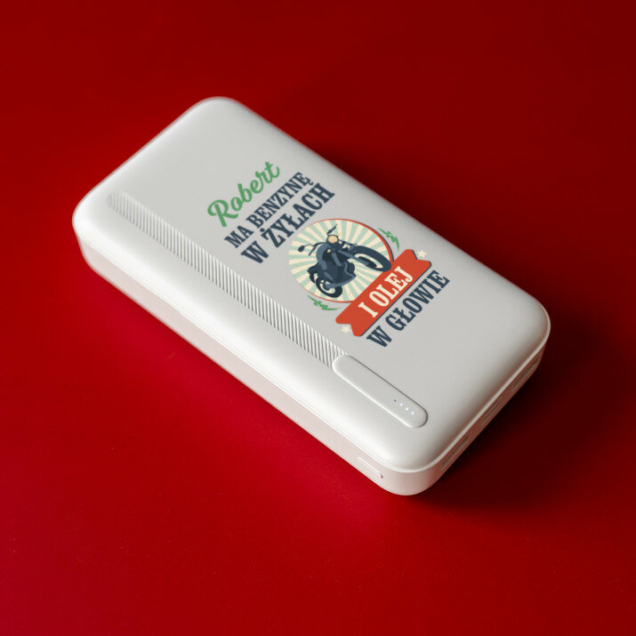 benzyna w żyłach - Powerbank z nadrukiem 20000 mAh