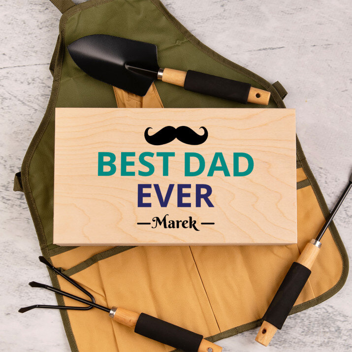 Best dad ever - Zestaw narzędzi ogrodowych w pudełku