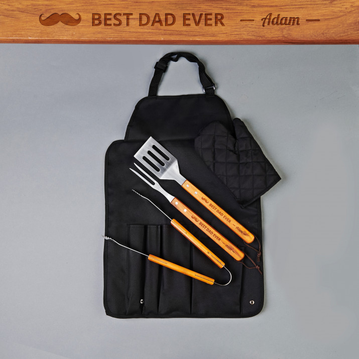 Best dad - Zestaw do grilla z fartuchem Best dad - Zestaw do grilla z fartuchem