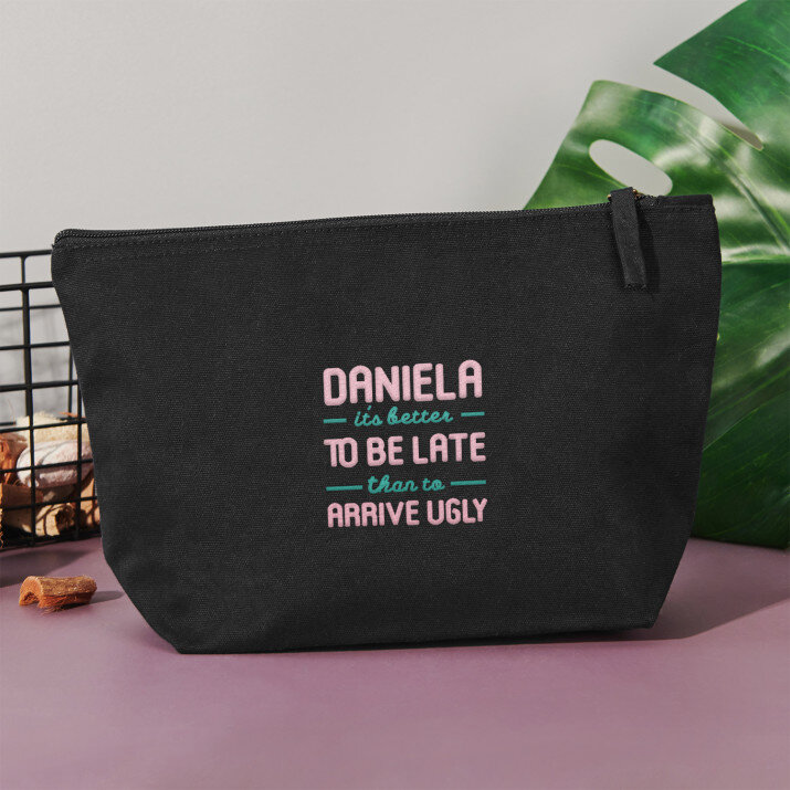 Better to be late - Damska kosmetyczka czarna
