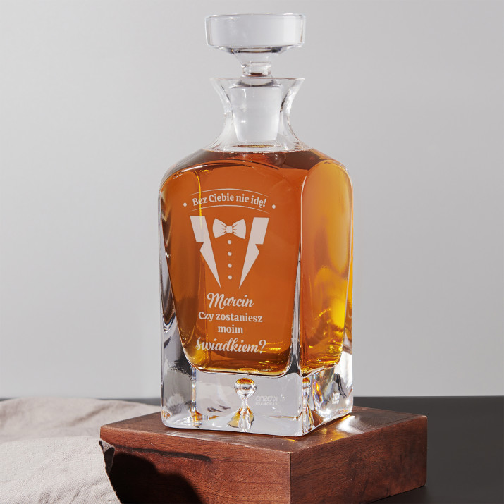Bez Ciebie nie idę on - grawerowana karafka do whisky Bez Ciebie nie idę on - grawerowana karafka do whisky