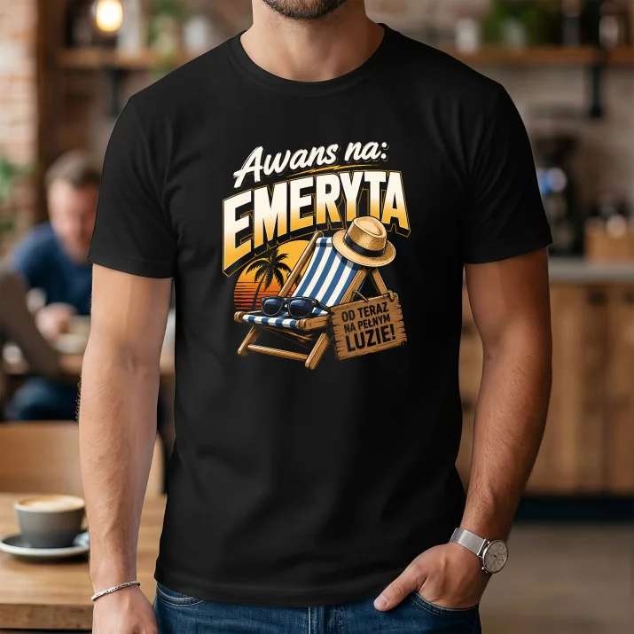 Koszulka Męska Dla Emeryta Prezent Na Emeryturę Dla Mężczyzny: Awans Na Emeryta