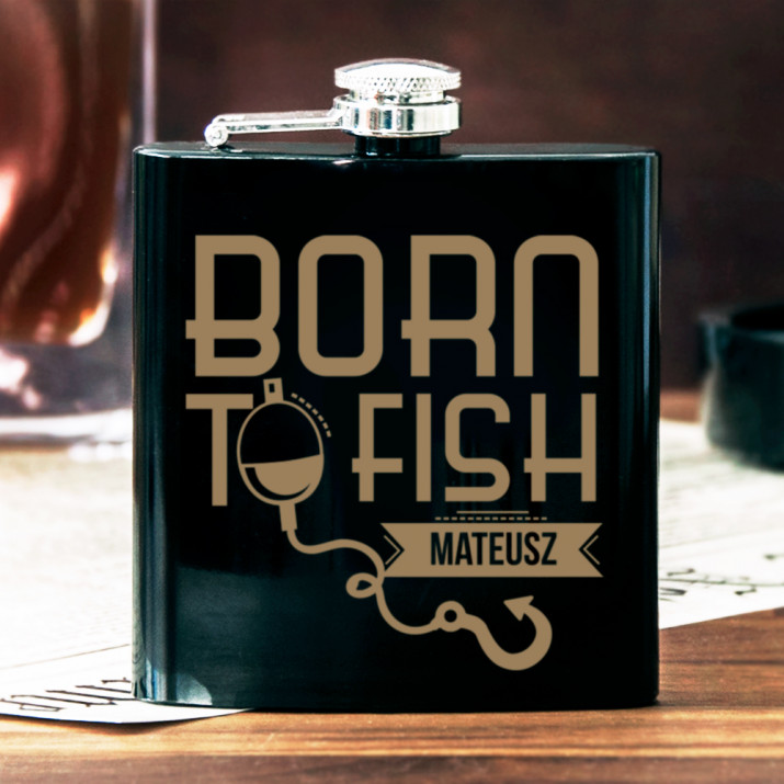 Born to fish - Piersiówka z grawerem Born to fish - Piersiówka z grawerem