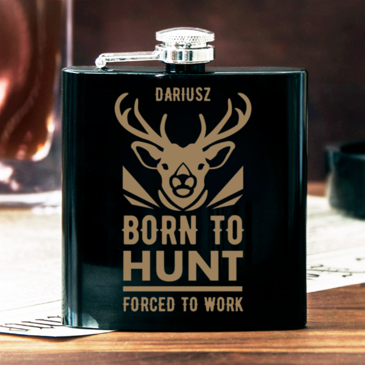 Born to hunt - Piersiówka z grawerem