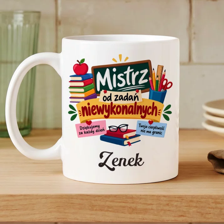 Kubek Personalizowany Dla Nauczyciela Na Koniec Roku Prezent Na Dzień Nauczyciela Dla Mężczyzny: Mistrz Od Zadań