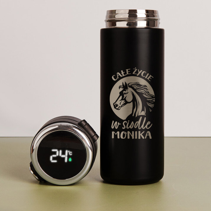 Całe życie w siodle - Kubek termiczny z wyświetlaczem LED