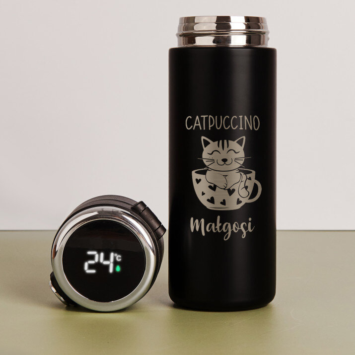 Catpuccino - Kubek termiczny z wyświetlaczem LED