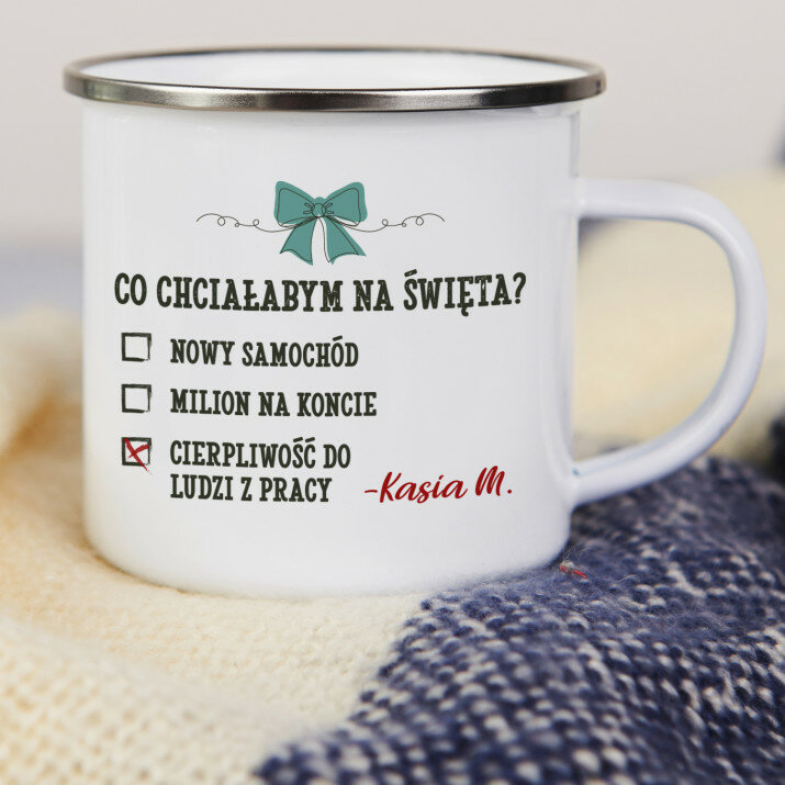 Co chciałabym na Święta - Kubek emaliowany