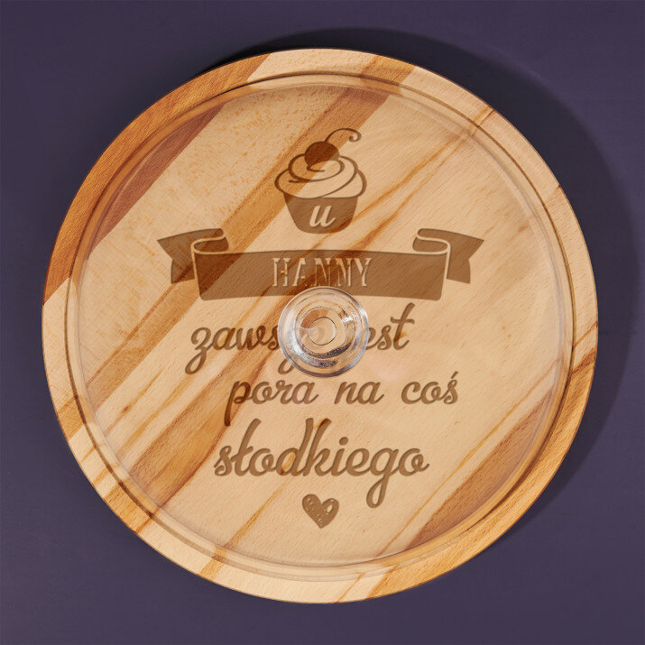 Coś słodkiego - Deska ze szklanym kloszem