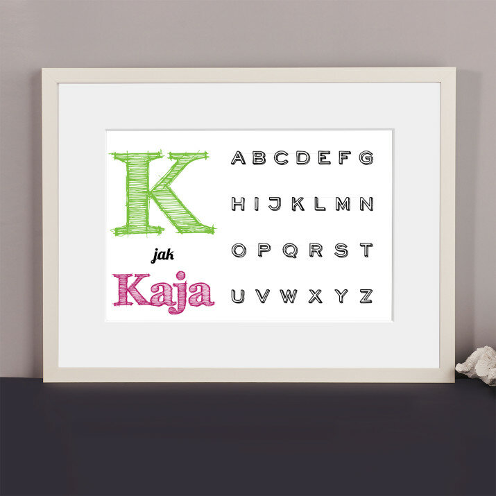 D jak dziecko - wydruk obramowany