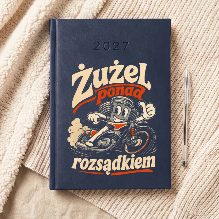 Kalendarz Książkowy A5 2027 Dla Fana Żużla Prezent Dla Mężczyzny: Żużlowy Satyryk