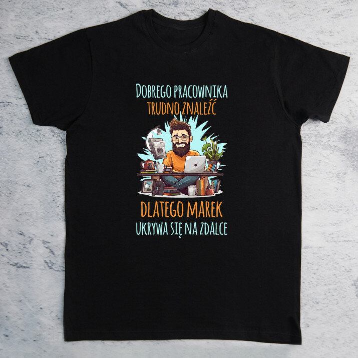 Dobry pracownik - Czarna koszulka męska