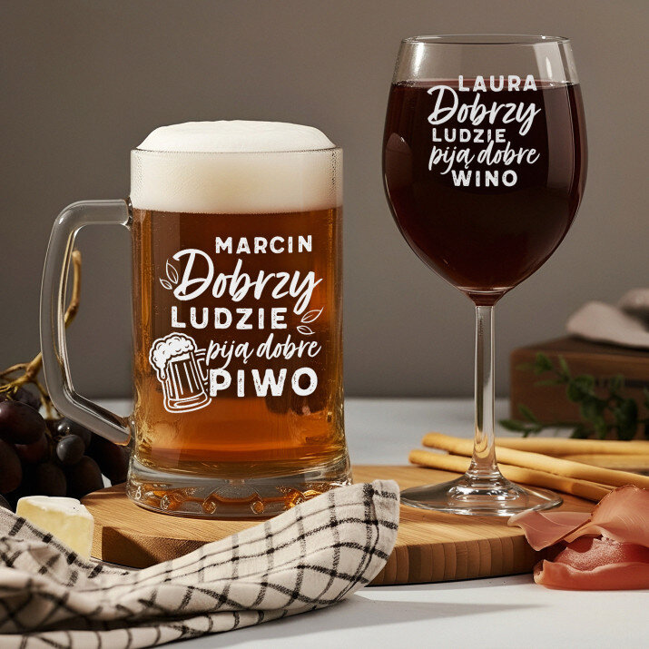 Dobrzy ludzie - Zestaw kufel i kieliszek do wina