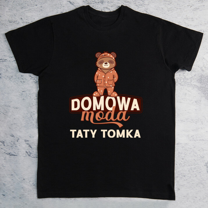 Domowa moda - Czarna koszulka męska