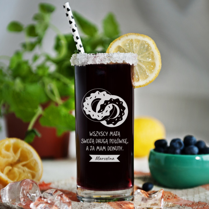 Donuty - Grawerowana Szklanka do drinków Donuty - Grawerowana Szklanka do drinków
