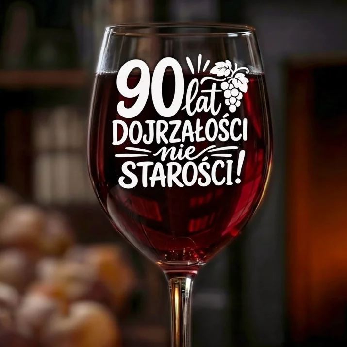 Kieliszek Do Wina Dla 90 Latka Prezent Dla Mężczyzny: 90 Lat Dojrzałości