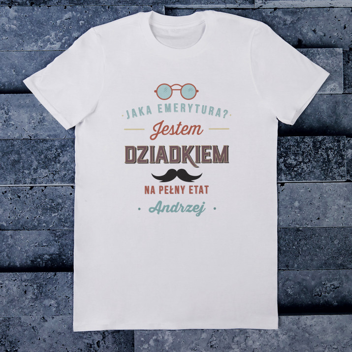 Dziadek na pełny etat - Koszulka męska z nadrukiem