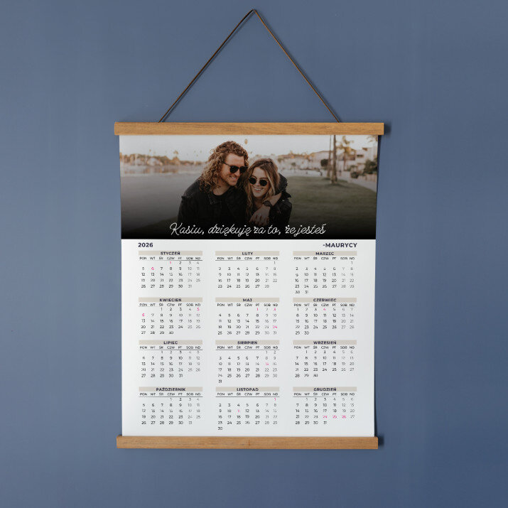 Dziękuję, że jesteś - Kalendarz plakatowy z listwami