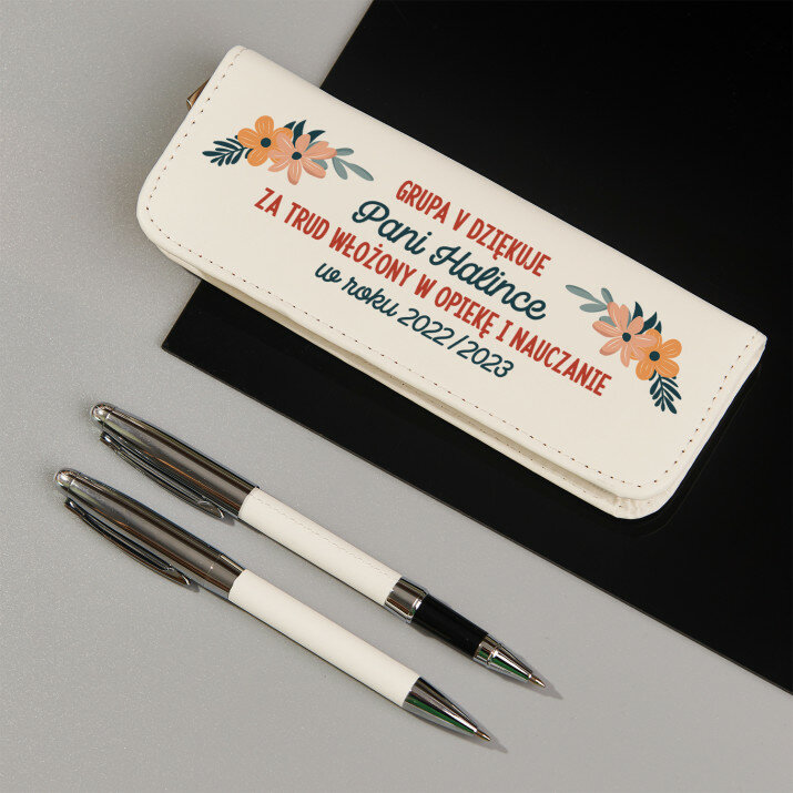 Dziękujemy za opiekę i nauczanie - Zestaw piśmienniczy w skórzanym piórniku Dziękujemy za opiekę i nauczanie - Zestaw piśmienniczy w skórzanym piórniku