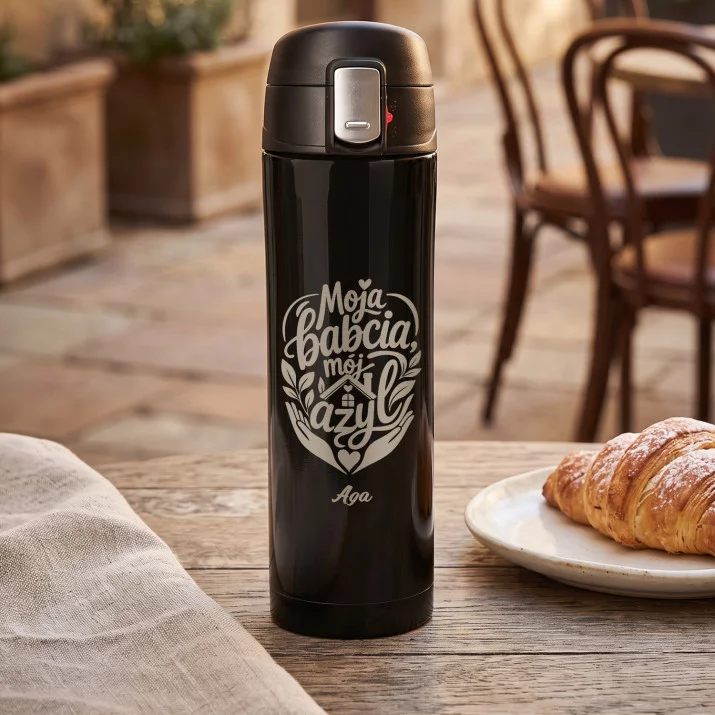 Kubek Termiczny 440ml Na Dzień Babci Prezent Dla Babci Kobiety: Moja Babcia, Mój Azyl