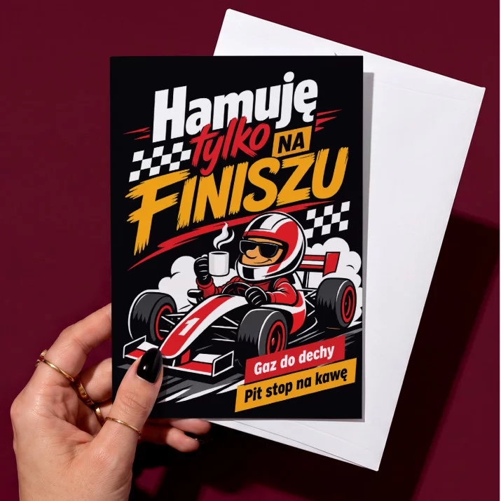 Kartka z Życzeniami Dla Fana Formuły 1 Dla Mężczyzny: Wyścigowy Humor Kartka z Życzeniami Dla Fana Formuły 1 Dla Mężczyzny: Wyścigowy Humor