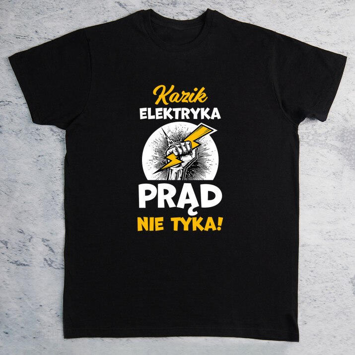 Elektryka prąd nie tyka - Czarna koszulka męska