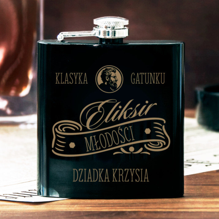 eliksir młodości dziadka - Piersiówka z grawerem eliksir młodości dziadka - Piersiówka z grawerem