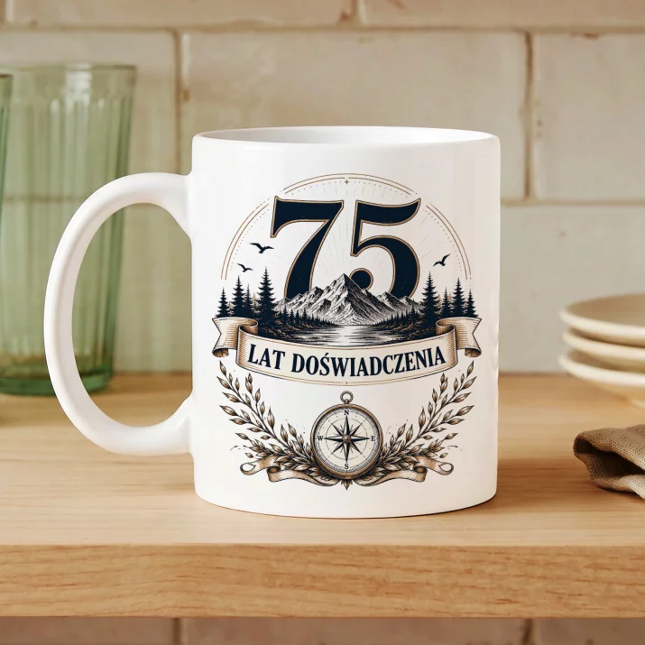 Kubek Z Nadrukiem Dla 75 Latka Prezent Na 75 Urodziny Dla Mężczyzny: 75 Lat Doświadczenia Kubek Z Nadrukiem Dla 75 Latka Prezent Na 75 Urodziny Dla Mężczyzny: 75 Lat Doświadczenia