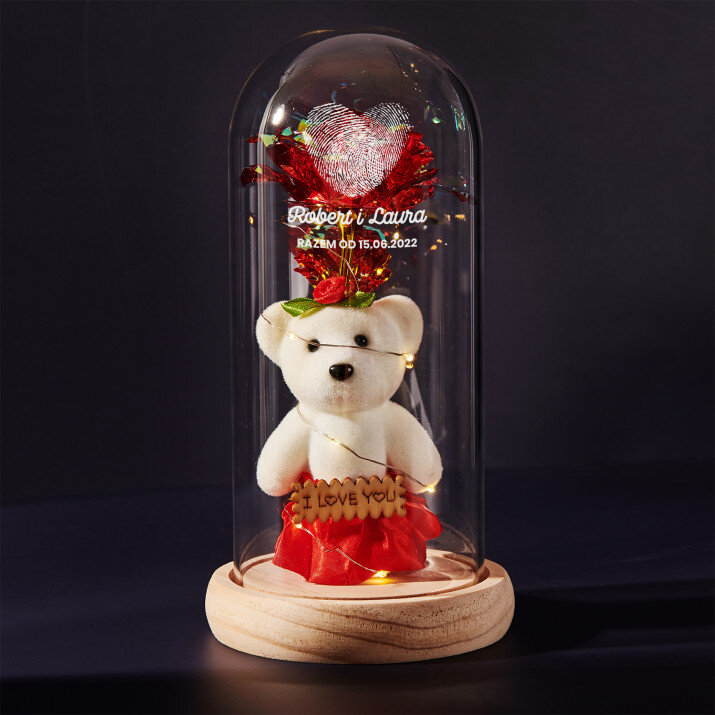 Fingerprints - Wieczna róża z misiem